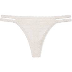 PINK Wink Strappy Thong Panty - Coconut White