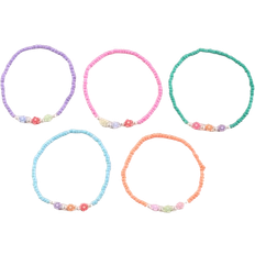 Shein 5pcs/Set Girls' Anklet With Rice Bead & Flower Decoration