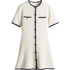 H&M Textured-Knit Dress - Cream/Black