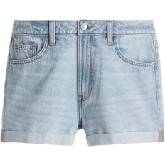 H&M High-Waisted Denim Shorts - Light Denim Blue