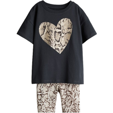 H&M 2-piece Printed Set Gray 5T 4-5Y