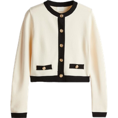 Dam - Slim Koftor H&M Fine-Knit Cardigan - Cream/Black