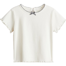 H&M Ribbed Jersey Top - Cream (1239339001)