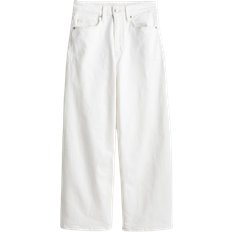 H&M Wide High Cropped Jeans - White