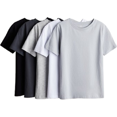 H&M T-shirts 5-pack - Light Grey/White (0750428036)