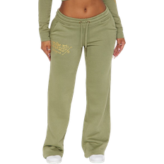 Fashion Nova Ed Hardy Broken Hearts Pant - Sage