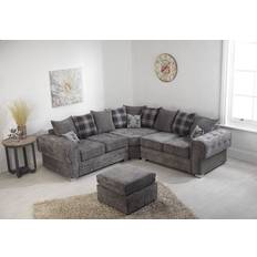 B&Q Verona Corner Set Kensington Grey Sofa 258cm 5 Seater