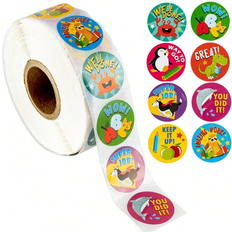 Shein 500pcs Kids Cartoon Encouragement Stickers Educational Toys Many Styles Cute Animals Expressions Sticker Children Diy Reward Toy