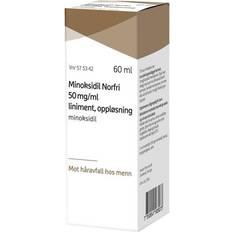 Reseptfrie legemidler Minoxidil Norfri 50 mg/ml liniment 60ml