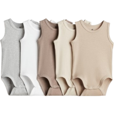 H&M & 5-pack Cotton Bodysuits Beige