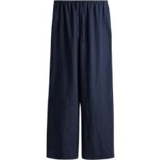H&M Linen Drawstring Trousers - Navy Blue