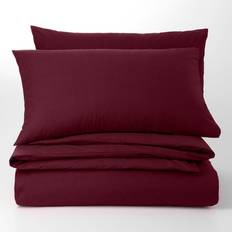 Dunelm Pure Cotton Plain Dye Duvet Cover Red (220x230cm)