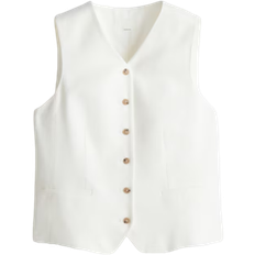 H&M Linen Blend Suit Waistcoat - White