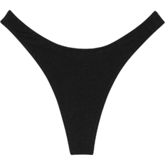 Victoria's Secret Stretch Cotton High Leg Scoop Thong Panty - Black