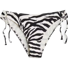 H&M Tie Tanga Cheeky Bikini Bottoms - Black/Zebra Print