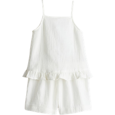 H&M Bomullsset Med Topp Och Shorts - Vit