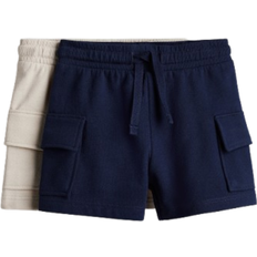 H&M Baby Blue 2-pack cargo sweatshirt shorts 9-12M