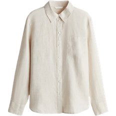 Dame - Hørskjorter H&M Linen Shirt - Light Beige
