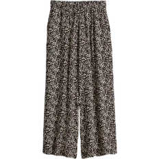 H&M Crop Pull-On Pants - Black/Zebra Print