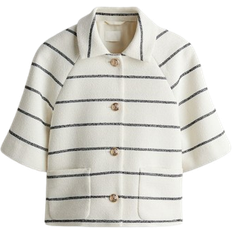 H&M Short Sleeved Jacket - White/Striped