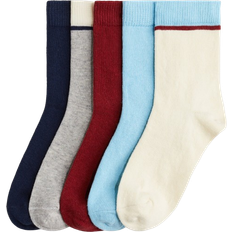 H&M Socks 5-pack - Light Blue/Dark Red/Navy Blue (1266530001)