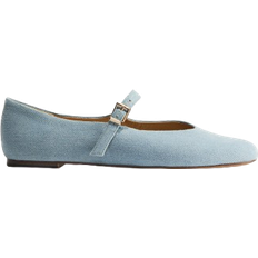 Blue Ballerinas H&M Mary Jane Ballet Pumps - Light Denim Blue