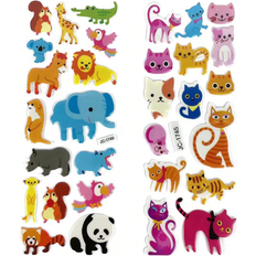 Shein 5 Sheets/Pack 3D Puffy Stickers Various Funny Cartoon Animal Fish Zoo Stickers For Craft Reward Scrapbooking Educational ToysAll Accessories Are In R