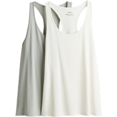 Fitness & Gym - White Tank Tops H&M Sports Vest Tops with DryMove 2-pack - Light Turquoise/White