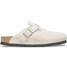 Birkenstock antique white Birkenstock Boston Shearling Suede Leather - Antique White