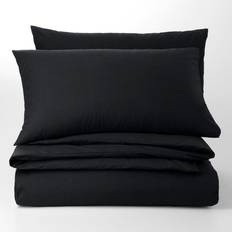 Dunelm Pure Cotton Plain Dye Duvet Cover Black (200x200cm)