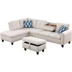 Three Posts Alger 98" Facing Chaise Sofa 98" 2pcs 4 Seater