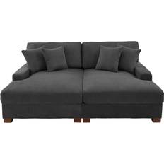 No Oversized L-Shape Modular Sectional Set Grey Sofa 84.3" 3 Seater