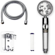 INF Soffione Doccia Turbo Con Flessibile E Filtro Acqua Argento