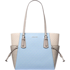 Michael Kors Voyager Large Color Block Signature Logo Tote Bag - Lt Sky Mlt