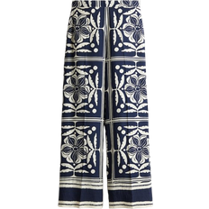 Blommiga Byxor & Shorts H&M Wide Pants - Dark Blue/Patterned