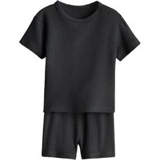 H&M Waffled Cotton Set 2-piece - Dark Gray (1227624003)