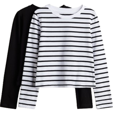 H&M 2er-Pack Jerseyshirts Weiß 158/164 12-14Y