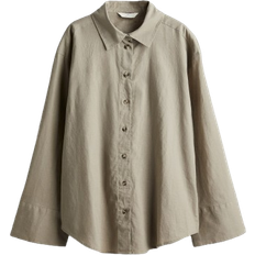 H&M Linen-Blend Shirt - Taupe
