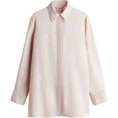 Dam - Rosa Skjortor H&M Linen Shirt - Light Pink