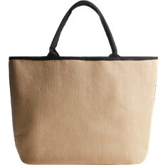 H&M Woven Beach Bag - Beige/Black