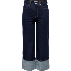 Only Madison High Waist Wide Leg Fit Jeans - Blue/Dark Blue Denim