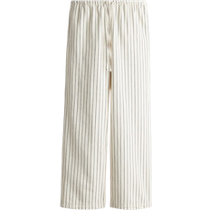 H&M Denim Drawstring Trousers - White/Striped