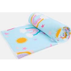 OHS Rainbow & Sun Print Bath Towel Blue (152x71cm)