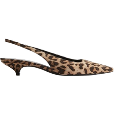 H&M Pointed Slingbacks - Beige/Leopard Print