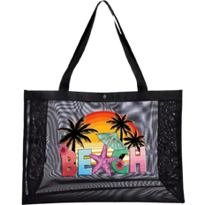 Black - Women Beach Bags Shein Large Capacity Mesh Tote Bag Beach Bag,Summer Beach Vibrant Starfish Pattern, Large Capacity Beach Bag For Beach Vacation Storage And Shopping For Teen Girls Women College Students,Gift For Teacher's Day,Holiday Gifts,Gift For Mom, Best Teacher Gifts Forever For Teachers Day