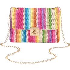 Shein Woven Colorful Shoulder Chain Bag Ladies' Small Square Bag, Spring/Summer Casual Beach Bag, High Capacity Women's Bag