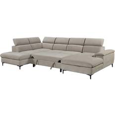 4 Seater - Sofa Beds Sofas Ivy Bronx Leon Fabric Pull Out Corner Bed 81cm H X 330cm W X 214cm D Sofa 330cm 4 Seater