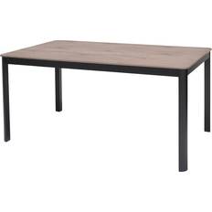 GoodHome Thilia Black 6 Seater Table Dining Table 88.7x150cm