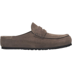 Birkenstock Dame Lave sko Birkenstock Naples Wrapped Suede Leather - Concrete Grey