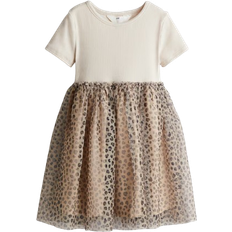 H&M Klänning Med Tyllkjol - Beige